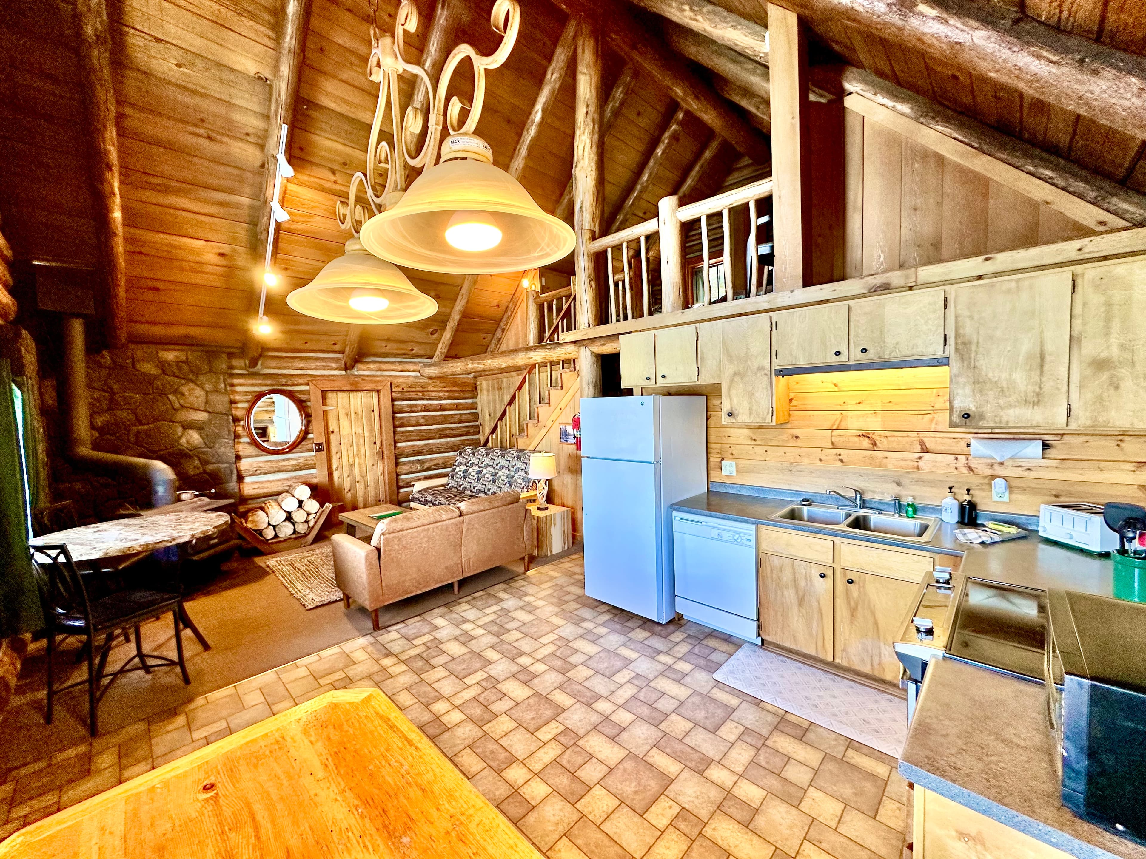 Open floor plan kitchen and living area